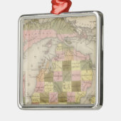 ミシガン州の新しい地図 メタルオーナメント (左)
