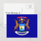 ミシガン州の旗 ポストカード (正面/裏面)