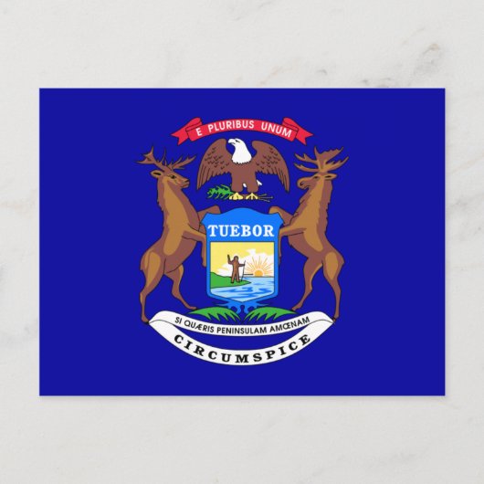 ミシガン州の旗 ポストカード (正面)
