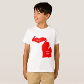 ミシガン州の最も悪い州の赤い固体 Tシャツ (正面フル)