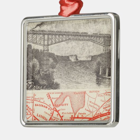 ミシガン州の本部の鉄道 メタルオーナメント (左)