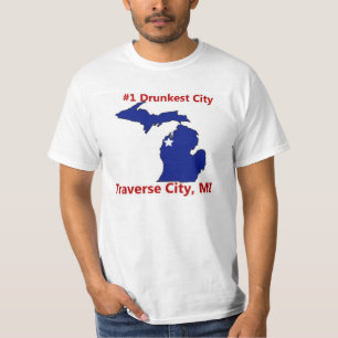 ミシガン州の横金融業者のTシャツのDrunkest都市 Tシャツ