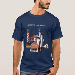 ミシガン州の灯台ワイシャツの暗闇 Tシャツ