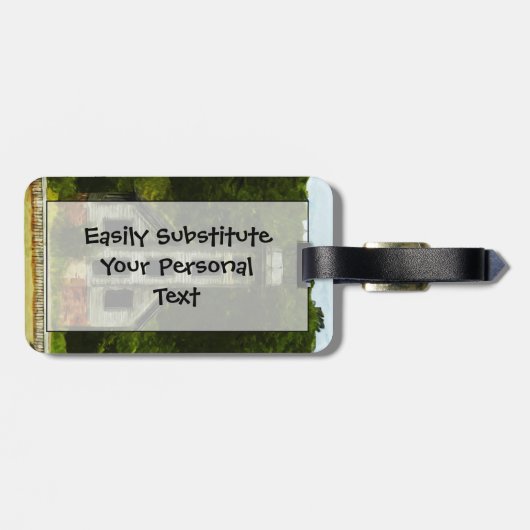 ミシガン州の灯台抽象芸術の印象主義 ラゲッジタグ (裏面横)