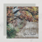 ミシガン州の田舎道の美しい秋 招待状 (正面/裏面)