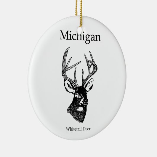ミシガン州の白い尾シカ セラミックオーナメント (右)