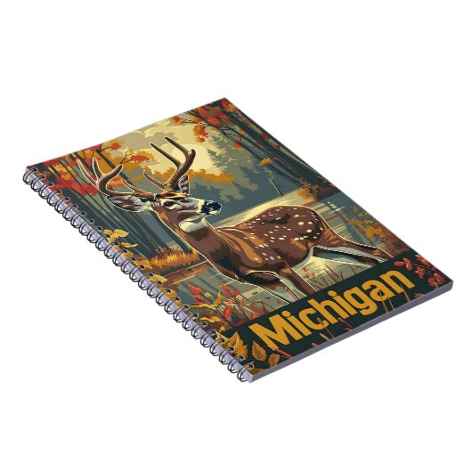 ミシガン州の白尾の鹿 ノートブック (右側)