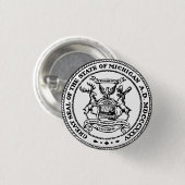 ミシガン州の素晴らしいシール 缶バッジ (正面&裏面)