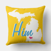 ミシガン州の花婿のどんな色の枕でも クッション (裏面)