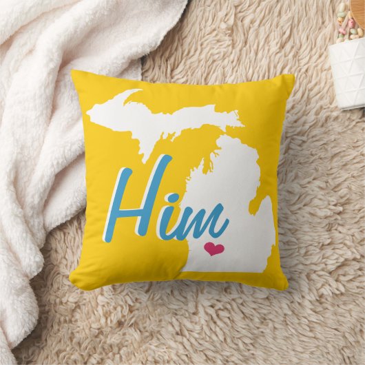 ミシガン州の花婿のどんな色の枕でも クッション (ブランケット)
