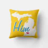 ミシガン州の花婿のどんな色の枕でも クッション (裏面)