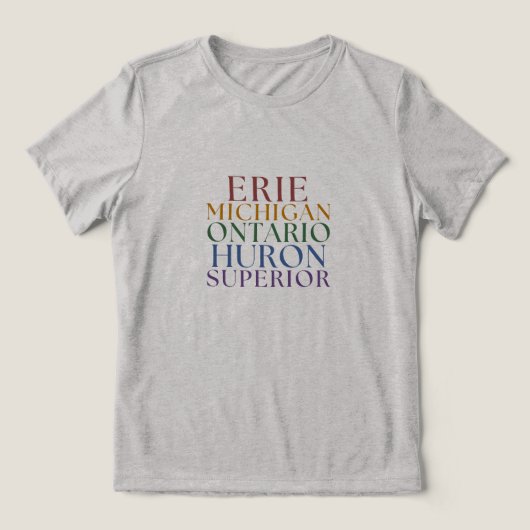 ミシガン州の釣りテーマTシャツ(女性用) トライブレンドTシャツ (デザイン正面)