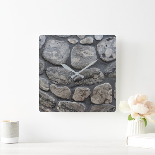 ミシガン州のpetoskeyの石の背景 スクエア壁時計 (ホーム)
