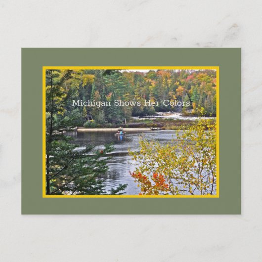 ミシガン州はU.P. POSのカラー/紅葉を表示 ポストカード (正面)