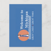 ミシガン州へようこそ - アメリカ道路標識 ポストカード (正面)