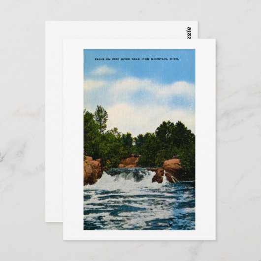 ミシガン州アイアンマウンテンの近くのパイク川の秋 ポストカード (正面/裏面)