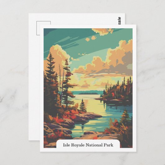 ミシガン州アイルロイヤル国立公園 ポストカード (正面/裏面)