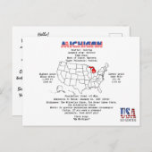 ミシガン州アメリカ州マップと有用な情報 シーズンポストカード (正面/裏面)