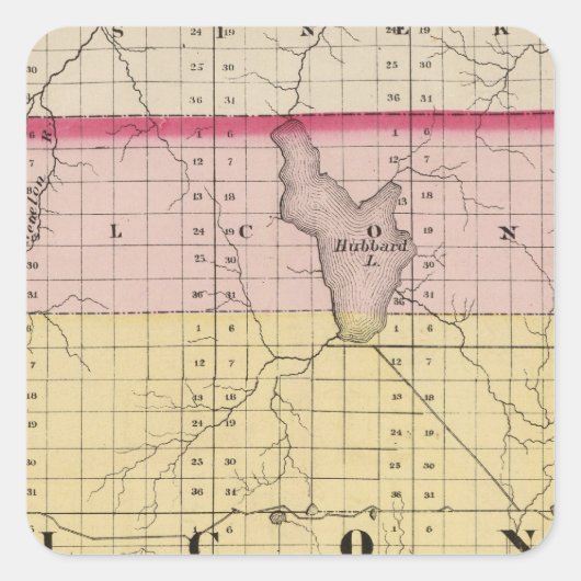 ミシガン州アルコナの地図 スクエアシール (正面)