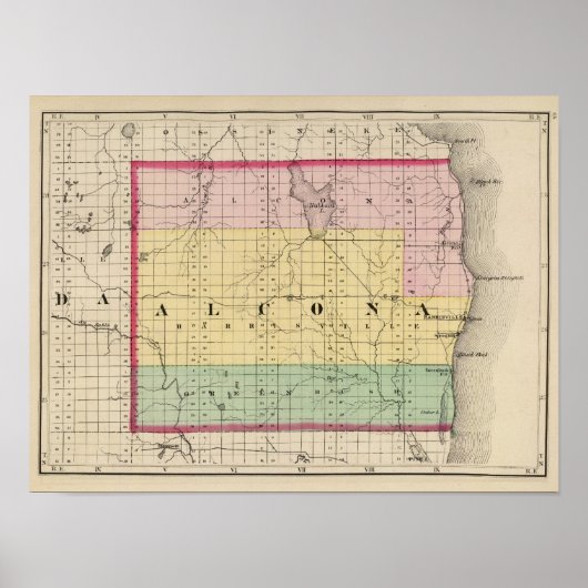 ミシガン州アルコナの地図 ポスター (正面)
