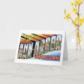 ミシガン州アンアーバーからの挨拶 カード (黄色い花)