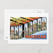 ミシガン州アン・アーバーからの挨拶 ポストカード (正面/裏面)