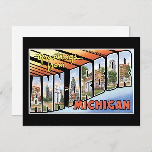 ミシガン州アン・アーバーからの挨拶!ポストカード ポストカード (正面/裏面)