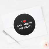 ミシガン州アン・アーバーが大好き ラウンドシール (封筒)