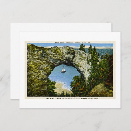 ミシガン州アーチロックマッキナック島 ポストカード (正面/裏面)