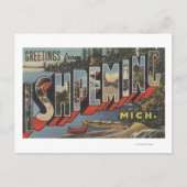 ミシガン州イシュペミング – ラージ・レター・シーン ポストカード (正面)