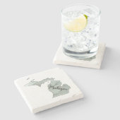 ミシガン州イラストレーション ストーンコースター (横)