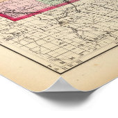 ミシガン州インガム郡の地図 ポスター (角)