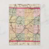 ミシガン州イートン郡の地図 ポストカード (正面)