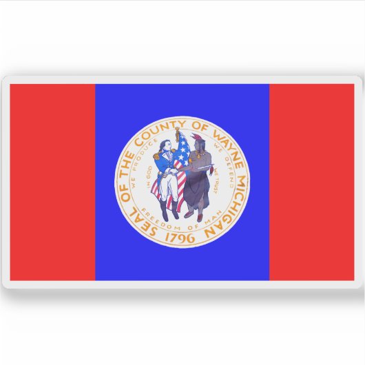 ミシガン州ウェイン州旗 シール (正面)