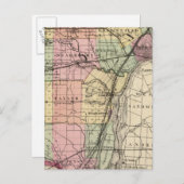 ミシガン州ウェイン郡の地図 ポストカード (正面/裏面)