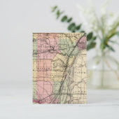 ミシガン州ウェイン郡の地図 ポストカード (スタンド正面)