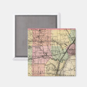 ミシガン州ウェイン郡の地図 マグネット (正面/裏面)