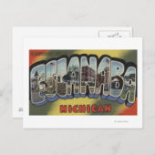 ミシガン州エシャナバ – ラージレターシーン ポストカード (正面/裏面)