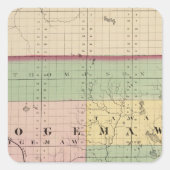 ミシガン州オゲモーの地図 スクエアシール (正面)
