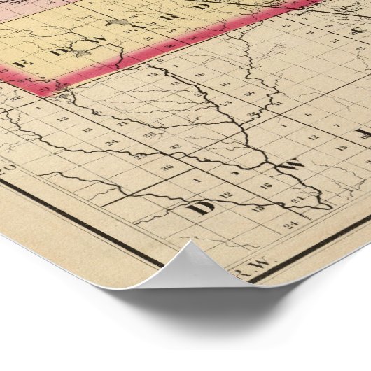 ミシガン州オゲモーの地図 ポスター (角)