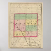 ミシガン州オゲモーの地図 ポスター (正面)