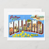 ミシガン州オランダからのヴィンテージ挨拶 ポストカード (正面/裏面)