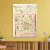 ミシガン州オークランドの地図 キャンバスプリント (インサイチュ (リビング))