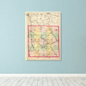 ミシガン州オークランドの地図 キャンバスプリント (インサイチュ (ウッドフロア))