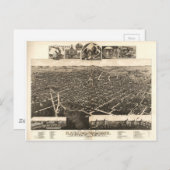 ミシガン州カラマズーの鳥瞰図（1883年） ポストカード (正面/裏面)