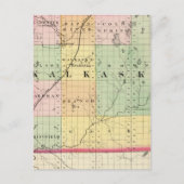 ミシガン州カルカスカ郡の地図 ポストカード (正面)