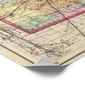 ミシガン州キャス郡の地図 ポスター (角)