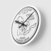 ミシガン州クォーター ラウンド壁時計 (傾斜)