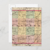 ミシガン州クリントン郡の地図 ポストカード (正面/裏面)