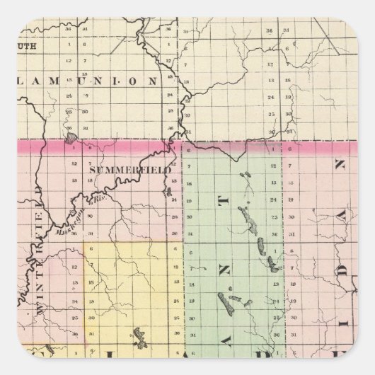 ミシガン州クレアの地図 スクエアシール (正面)